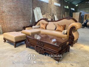 Kursi Sofa Mewah Modern Natural Gold Carving Best RB-98