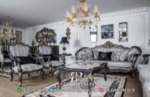 Model Sofa Ruang Tamu Mewah Imperial Jordanian Silver Luxurious RB-184