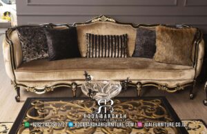 Model Sofa Ruang Tamu Mewah Royal Gold Essence Jati Luxury RB-185