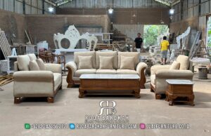 Model Sofa Tamu Jati Natural Minimalis Modern Terbaru RB-222
