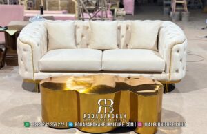 Model Sofa Tamu Stainless Terbaru Desain Gold Minimalis Moodern RB-223