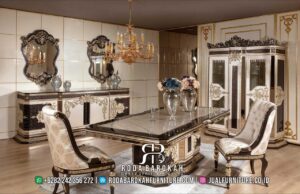Harga Meja Makan Mewah Jati Kalimantan Natural Gold RB-289