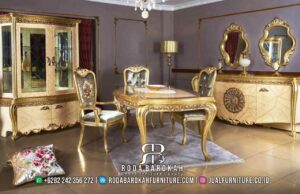 Meja Makan Mewah Terbaru Shimmer Gold RB-240