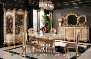 Desain Terbaru Meja Makan Mewah Imperial Carving untuk Ruang Makan Klasik RB-382