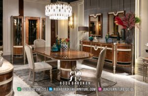 Model Terbaru Set Meja Makan Jati Modern Natural dengan Harga Spesial dan Desain Eksklusif RB-371
