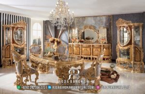 Recommended! Set Meja Makan Mewah Sultan dengan Desain Klasik dan Harga Menarik RB-370