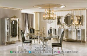 Rusty Set Meja Makan Mewah Luxury Classic Gold RB-560