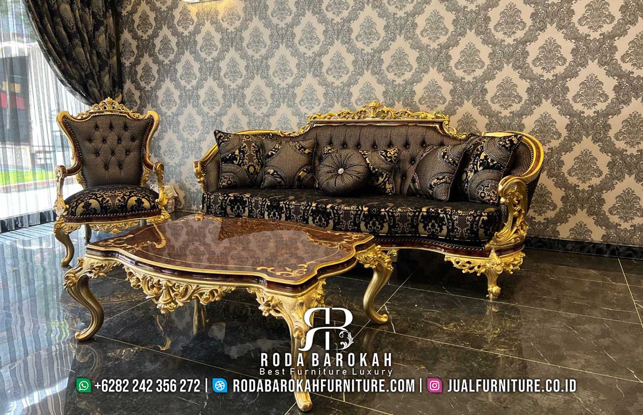 Lagi Viral Kursi Tamu Mewah Langsung Pakai RB-644, terbuat dari kayu jati dengan ukiran emas dan busa tebal, sempurna untuk ruang tamu elegan Anda.