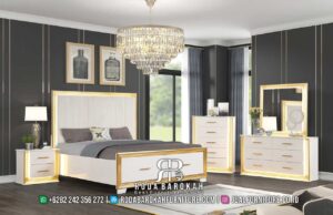 Rekomendasi Tempat Tidur Minimalis Modern ukuran ideal RB-705 dengan kayu jati finishing HPLA dan pencahayaan LED, menciptakan nuansa elegan dan mewah di kamar tidur Anda.