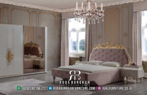 Trend Terkini Tempat Tidur Minimalis Modern dengan rangka kayu jati dan finishing lac, menjamin kenyamanan tidur dengan desain elegan dan mewah.