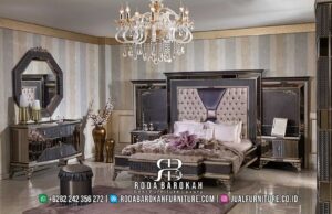 Flash Sale Set Kamar Mewah Jati hadir dengan kayu jati dan finishing Holz, dilengkapi lampu dan tempat tidur bisa ditinggikan, menciptakan nuansa elegan dan modern.