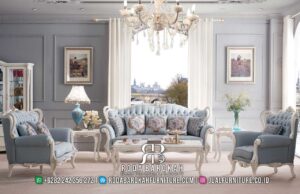 Sale Kursi Tamu Mewah Modern Langsung Pakai RB-854 terbuat dari kayu jati dan dilengkapi busa density, ideal untuk menambah nuansa elegan di ruang tamu Anda.