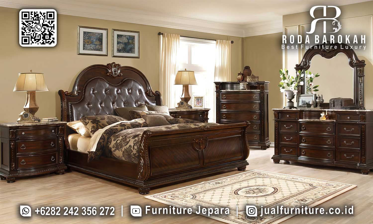 Baru Tempat Tidur Mewah Jati Paling Dicari RB-953