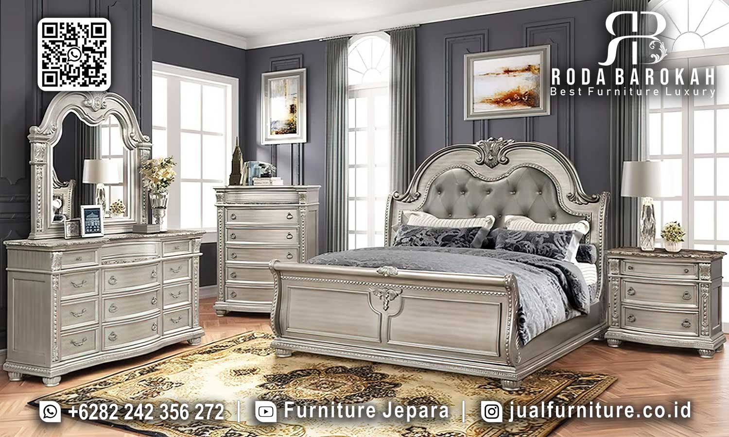 Pesan Kamar Tidur Mewah Modern Siap Kirim RB-954