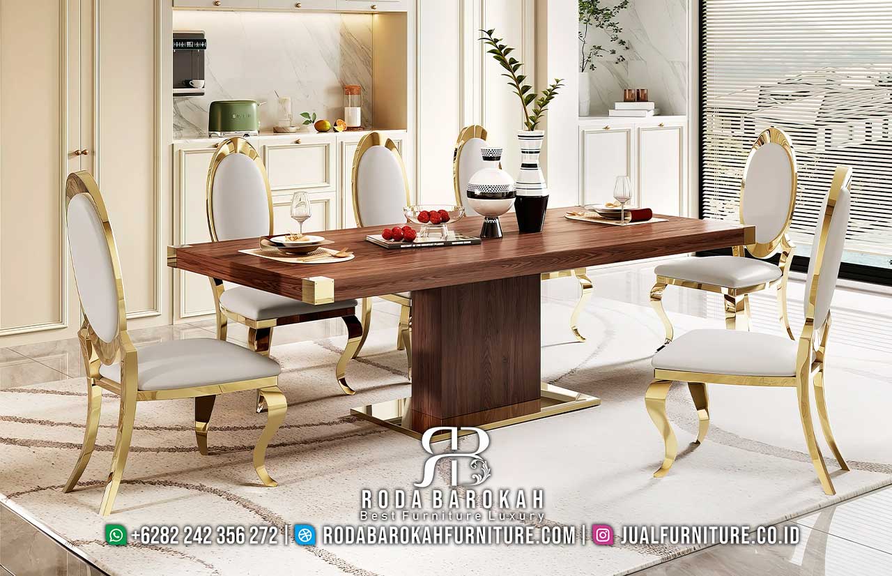 Spesial Meja Makan Mewah Lucerno Material Bagus RB1006