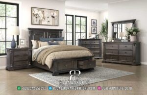 Tempat Tidur Jati Modern Verona Ukiran Halus RB1039, terbuat dari kayu jati berkualitas dengan laci penyimpanan, memberikan nuansa elegan dan praktis untuk ruang tidur Anda.