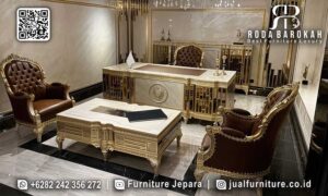 Harga Meja Kerja Kantor Mewah Modern Ukiran Jepara RB1063