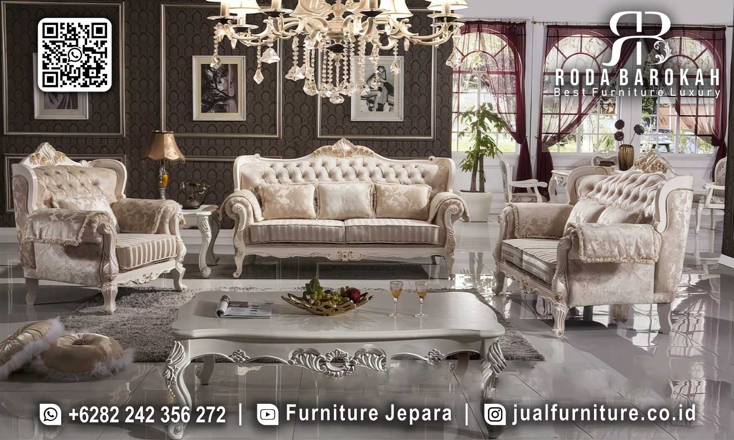 Jual Sofa Ruang Tamu Klasik Mewah Elegan RB1059