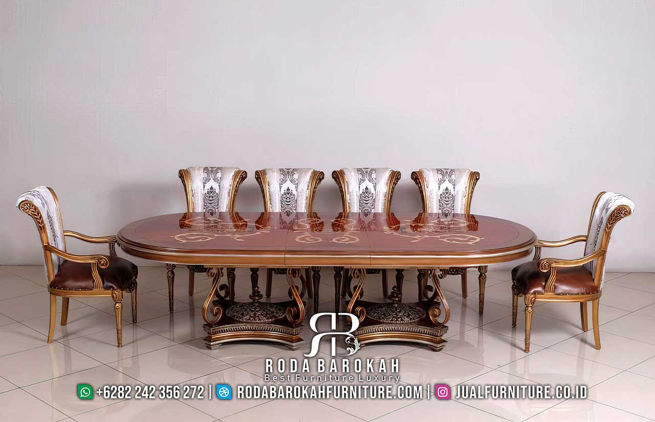 Inspirasi Meja Makan Mewah Klasik Ukuran Besar RB1071