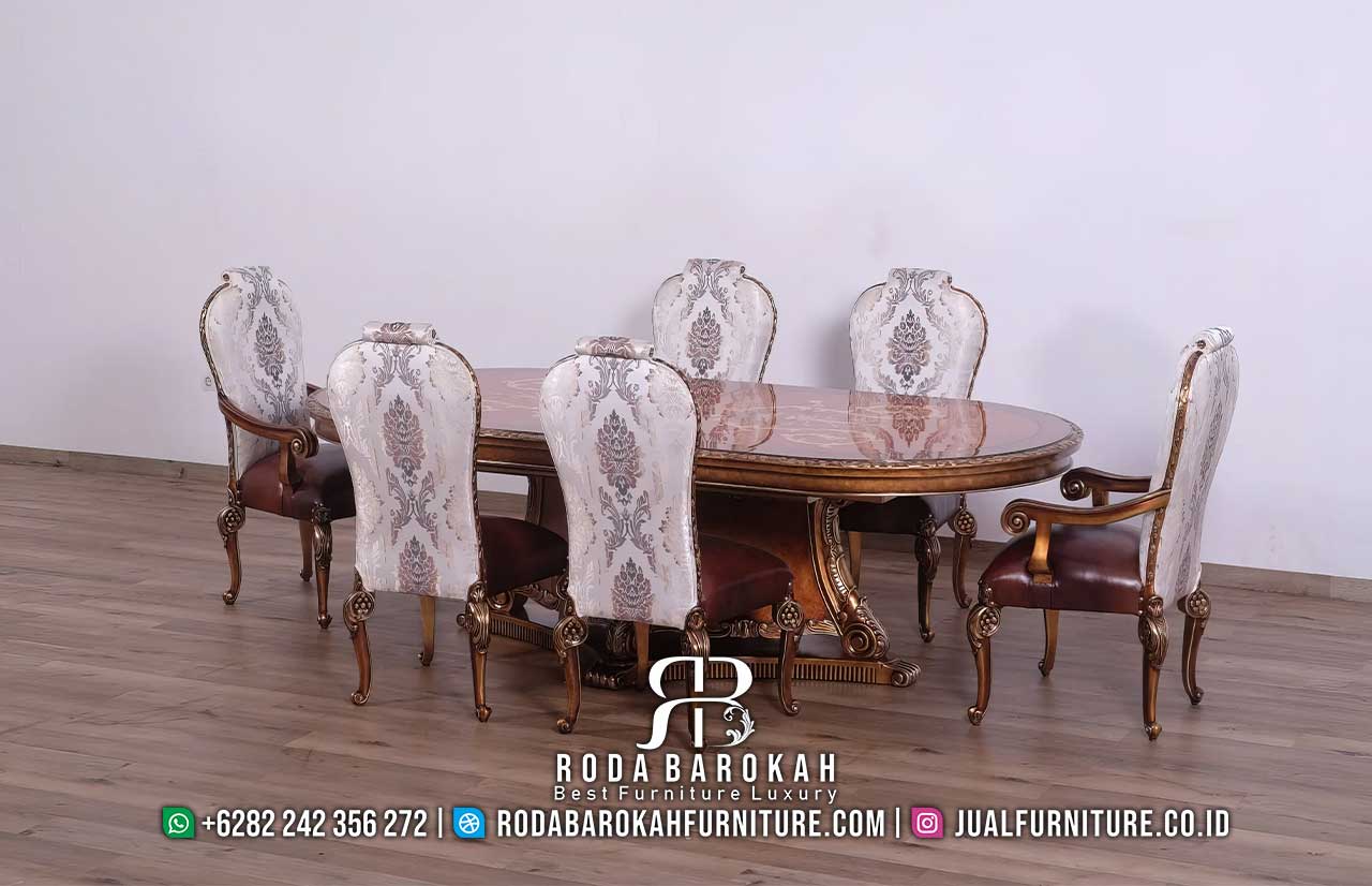 Rekomendasi Meja Makan Mewah Rumah Sultan Elegan RB1070