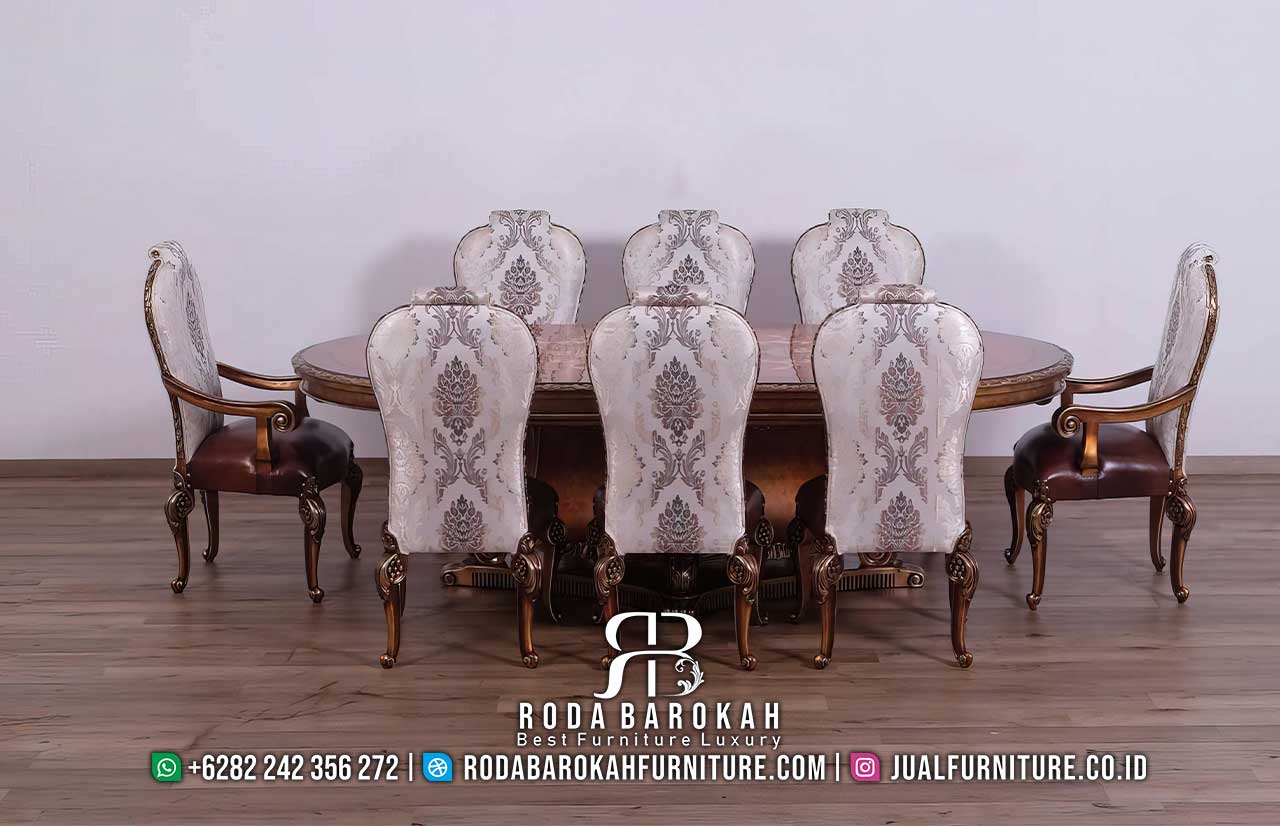 Rekomendasi Meja Makan Mewah Rumah Sultan Elegan RB1070