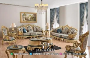 Sofa Tamu Klasik Turki Mewah Ukir Gold RB1100