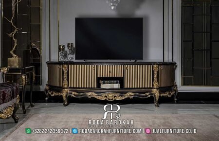 Best Price Bufet TV Natural Jati Gold Mewah Carving RB-453