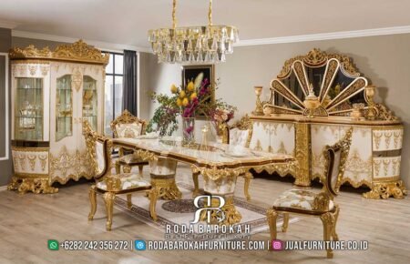 Big Sale Meja Makan Mewah Amara Luxury Gold RB-593