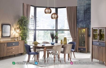 Desain Klasik Set Meja Makan Jati 6 Kursi RB-341