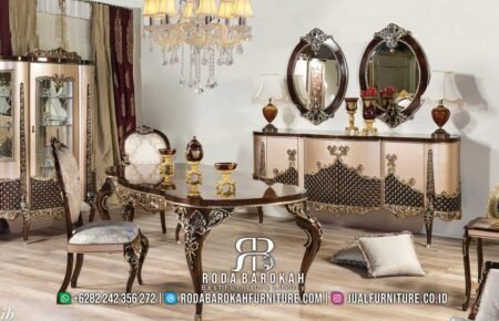 Desain Meja Makan Jatijaya Mewah Natural Finish RB-521