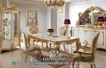 Desain Meja Makan Mewah Italian Gold RB-194
