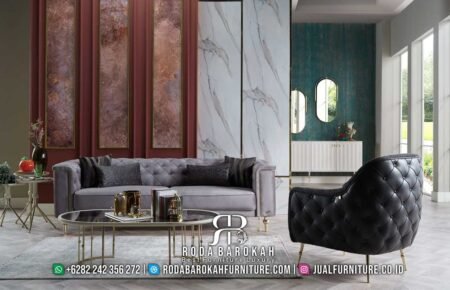 Desain Sofa Stainless Ruang Tamu Minimalis Modern RB-597