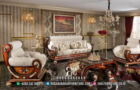 Desain Sofa Tamu Jepara Terbaru Jati Marquetry Style RB-21