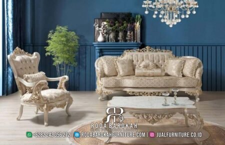 Desain Sofa Tamu Mewah Veloria Luxe Ukir Throne RB-198