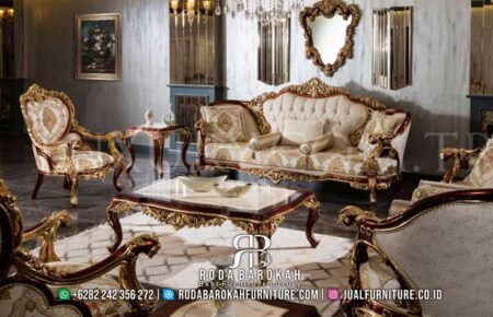 Furniture Sofa Tamu Jati Mewah Klasik Natural RB-578