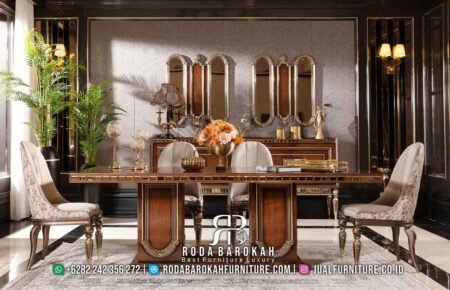 Interior Meja Makan Jati Mewah Ukir Jepara Model Klasik RB-401