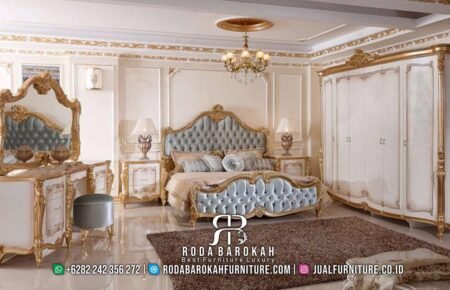 Jual Kamar Tidur Mewah Ukir Bunga Emas Terbaru RB-178