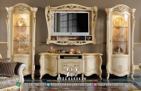 Luxurious Bufet Tv Mewah Terbaru Credenza Desain Klasik RB-192