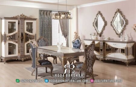 Luxury Set Meja Makan Ukir Jepara Mewah Kayu Jati RB-506