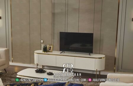 Meja Bufet Tv Stainless Valeria Mewah untuk Ruang Tamu Modern RB-392