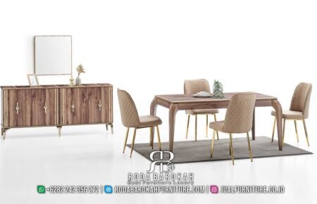 Meja Makan Kaki Stainless Mewah Minimalis Modern RB-606