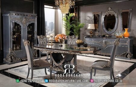 Meja Makan Kayu Jati Mewah Luxury Carving RB-451