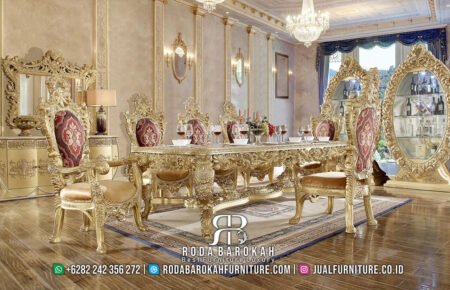 Meja Makan Mewah Terbaru Ukiran Jepara Klasik Luxury RB-52