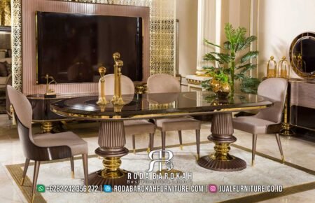 Meja Makan Retro Mewah Terbaru Klasik Jepara RB-572