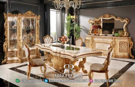 Meja Makan Royal Gold Castello Original Mewah RB-452
