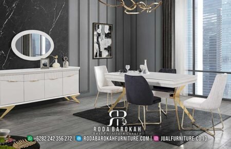 Model Meja Makan Mewah Kombinasi Stainless Terbaru RB-639