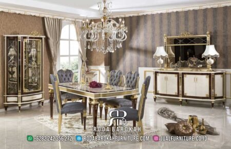 Model Set Meja Makan Golden Evander Furniture Jepara RB-427
