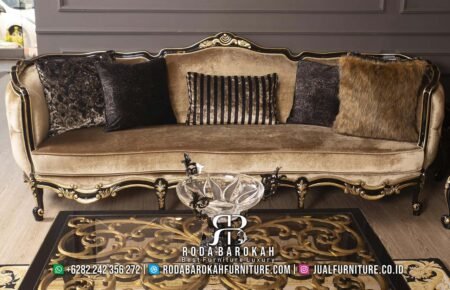 Model Sofa Ruang Tamu Mewah Royal Gold Essence Jati Luxury RB-185
