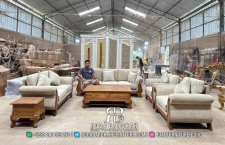 Model Sofa Tamu Mewah Jati Natural Ruang Tamu RB-235
