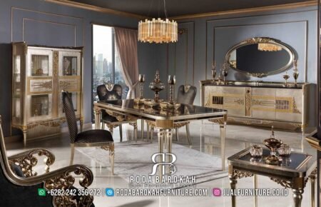 Roda Barokah Official Meja Makan Luxury Gold Mewah RB-499